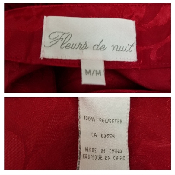 Fleurs de Nuit M Red Satin Chemise Short Nightie - Picture 5 of 8